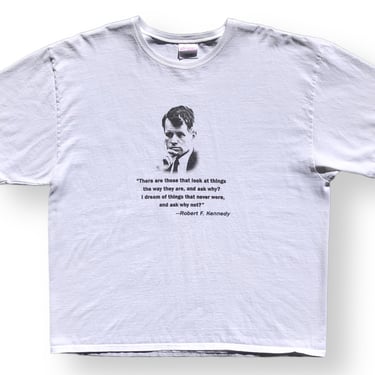Vintage 90s Robert F. Kennedy Famous Quote Graphic T-Shirt Size XL/XXL 