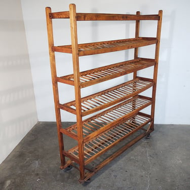 Early 20th Century Bakery Cooling Rack / Antique Rolling Shelf 