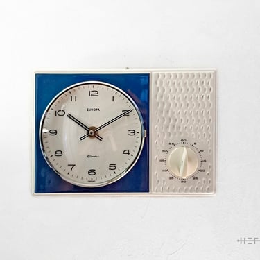 Europa Germany 1970s Porcelain Clock Kitchen Timer Art Deco 