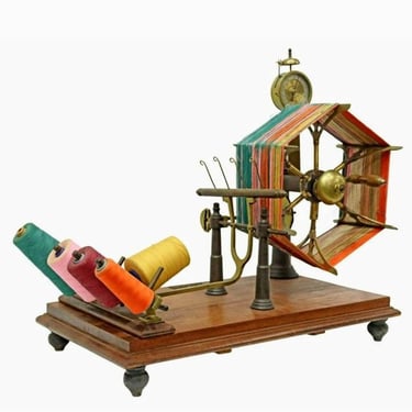 Antique English Victorian Countertop Yarn Wrap Reel Skein Winder by Goodbrand & Co., Late 19th / Early 20th Century 