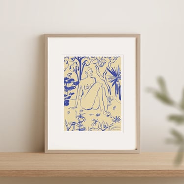 Blue Lady Print