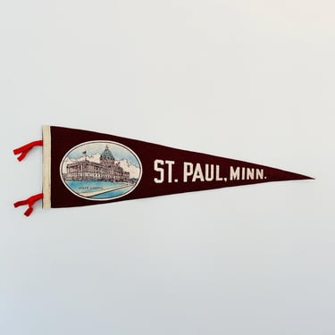 Vintage St. Paul Minnesota Souvenir Pennant State Capitol Saint Paul 