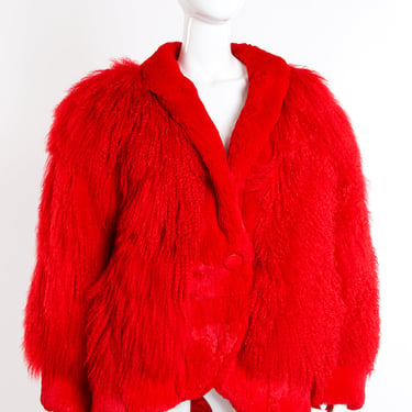 Red Mongolian Fur Jacket