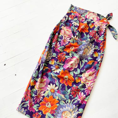 1980s Ungaro Floral Pencil Skirt 