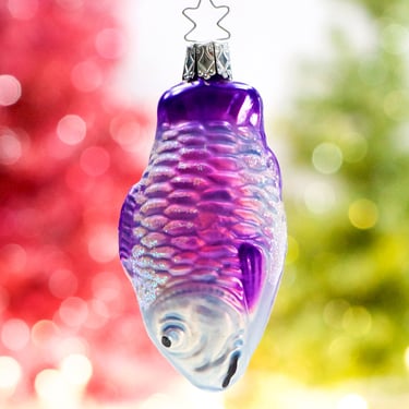 VINTAGE: German Inge Mercury Glass Fish Ornament - Blown Figural Glass Ornament - Made in Germany - SKU 30-402-00034590 