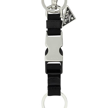 Prada Men Black Fabric Keyring