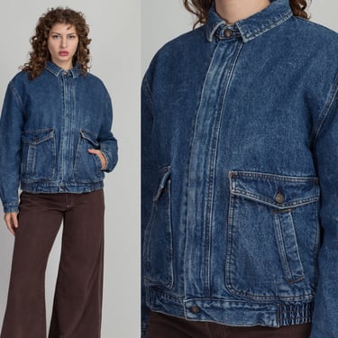 90s Levi's Flannel Lined Jean Chore Jacket - Men's Medium | Vintage Unisex Made In USA Plaid Lining Denim Trucker Jacket 