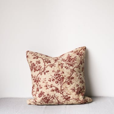Limited Edition Quilted Boutis Pillow Cover | French Toile