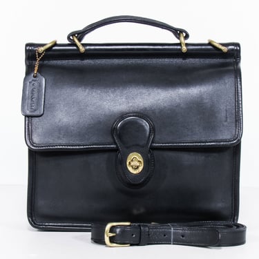 Coach - Black Leather Vintage Messenger Crossbody Bag