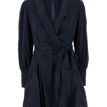 Zimmermann Women Navy Blue Silk Mini Dress