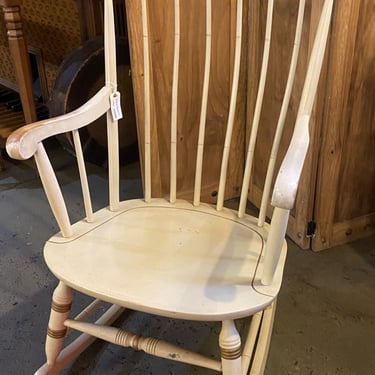 Off White and Gold Rocking Chair w Painted Eagle