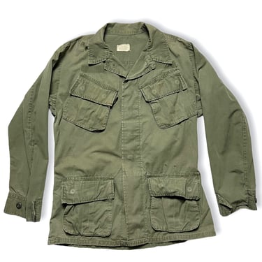 Vintage 1960s Vietnam War US Army Jungle Fatigue Jacket ~ Small Regular  ~ Slant Pockets ~ Combat, Tropical, Coat ~ Rip Stop Cotton Poplin 