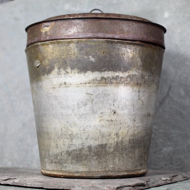 Antique Pudding Mold | 1920s Antique Steamed Pudding Mold | Antique Aluminum Pail with Lid | Not for Food Prep or Service | Bixley Shop 