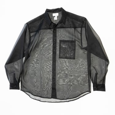 Organza Big Button Up in Black