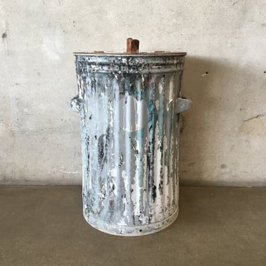 Vintage Hinged Lid Trash Can