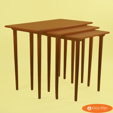 Set of 3 MCM Teak Nesting Tables