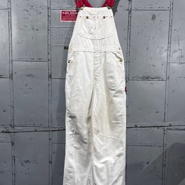 70s Lee HBT Two-Tone red and white Bib Overalls 30 x 31.5 