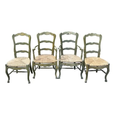 Farmhouse Country French Ladderback Dining Chairs - Set of 4 