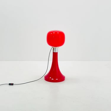 Mid century modern red Murano Glass floor Lamp by Glashütte Limburg, Germany, 1970s 