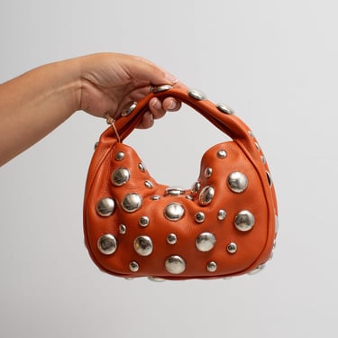 Danielle Bernard - Orange Bubble Stud Croissant Bag