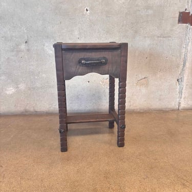 Monterey Early Old Wood Nightstand - Wrought Iron Hardware