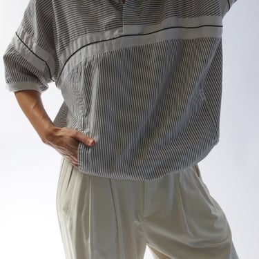 Vintage Christian Dior Slate Striped Popover