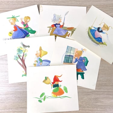 Josette Boland children's prints - set of 6 - Declée de Brouwer et Cie - 1950s vintage 