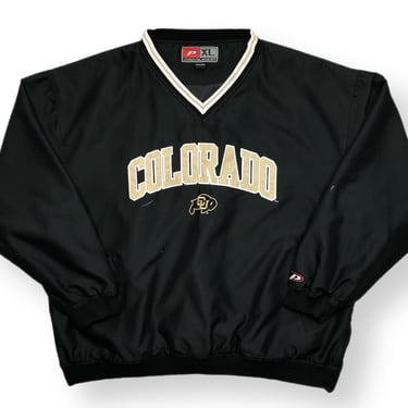 Vintage 90s Pro Player University of Colorado Buffaloes Embroidered Windbreaker Pullover Jacket Size Large/XL 