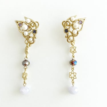 Whimsical Butterfly Drop Earrings in Gold <br> SS20 </br>