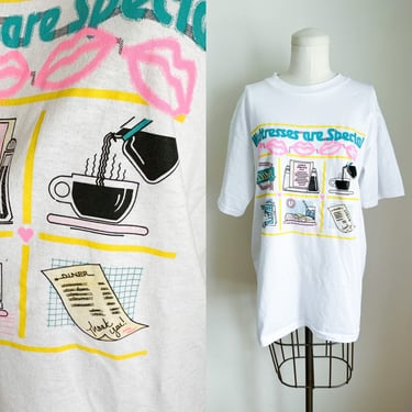 Vintage 1980s Single Stitched Diner Waitress T-shirt / M 