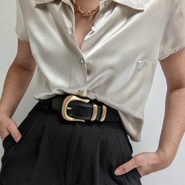 90s Cropped Satin Blouse