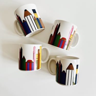 Set of 4 Pen + Pencil Mugs