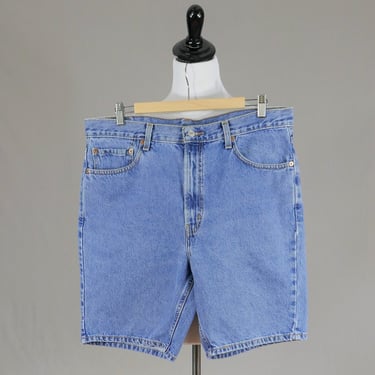 90s Men's Levi's Jean Shorts - 36 waist - Cotton Denim Jorts - Vintage 1990s - 8.5" inseam 