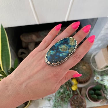Leopard Labradorite Ring from Nepal Y