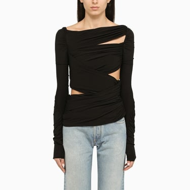 The Attico Black Layered Top Women