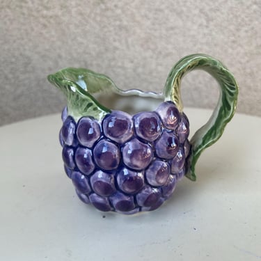 Vintage 1988 Small Pitcher Creamer Calypso Grapes Fitz & Floyd Ceramic 