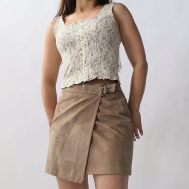 90s Fawn Suede Miniskirt - W26