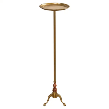 English Victorian Patinated Brass Pedestal Plant or Candle Stand