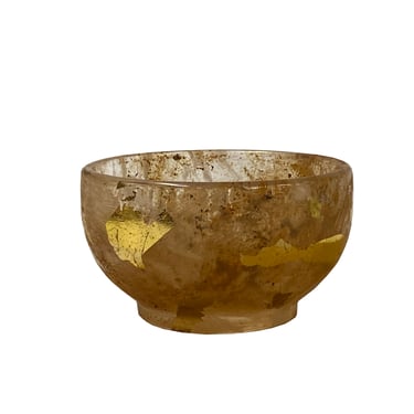 Mud Marks UnderGround Treasure Crystal Glass Bowl With Gold Paint ws3461E 