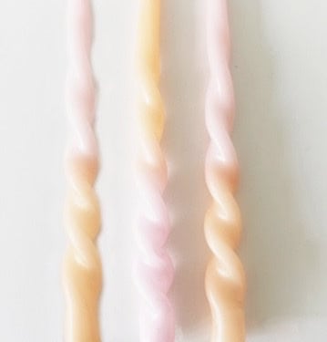 Dip Dye Candle: Twisted Happy Stripes