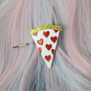 Pizza Hair Clip Cute Food Barrette Laser Cut Acrylic 