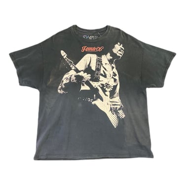 (2XL) Vintage Black Liquid Blue Jimi Hendrix T-Shirt 030922 JF