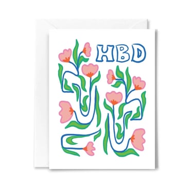 Hbd Flowers Birthday Greeting Card