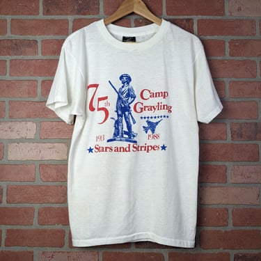 Vintage 1988 Camp Grayling ORIGINAL Military Tee - Large 