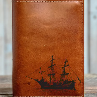 Handmade Leather Journal | Personalized Leather Notebook | Sketchbook | Gift | In Blue Handmade | Aquatic and nautical series 4 