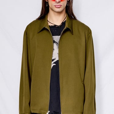 Dark Green Suiting Zip Jacket