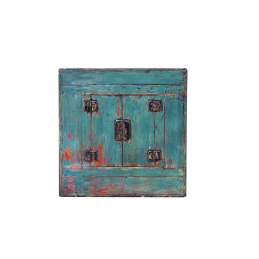 Distressed Teal Blue Green Vintage Rectangular Chest Cabinet ws4442E 