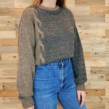 Vintage Winter Wool Knit Pullover Sweater Top 