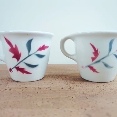 Sterling Russel Wright | (2) Mugs Cups | Andy Warhol | Pink Grey Gray Flora Floral | USA 