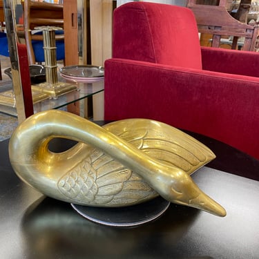 Brass Sleeping Swan